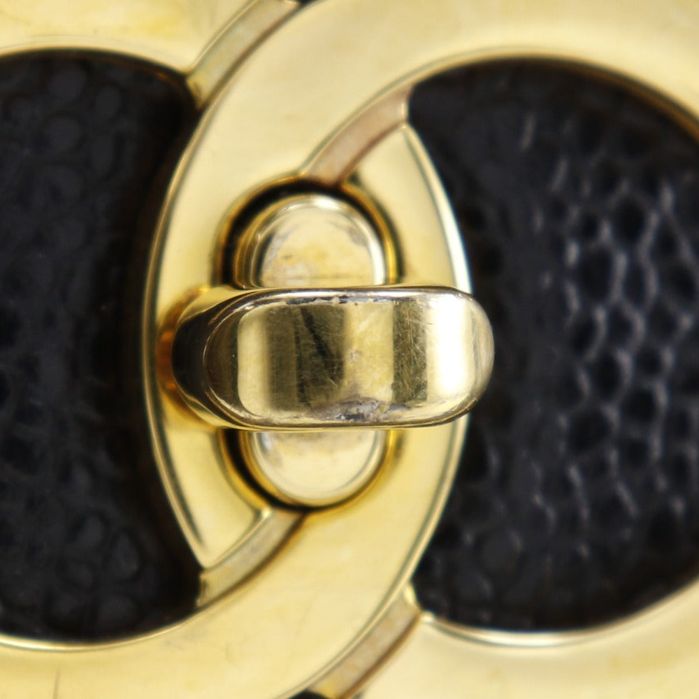 CHANEL Shoulder Bag Caviar skin black Chain tote