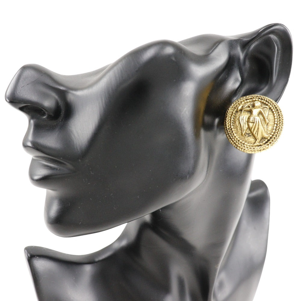 CHANEL Earring Plated Gold gold vintage COCO Mark Angel Women Used