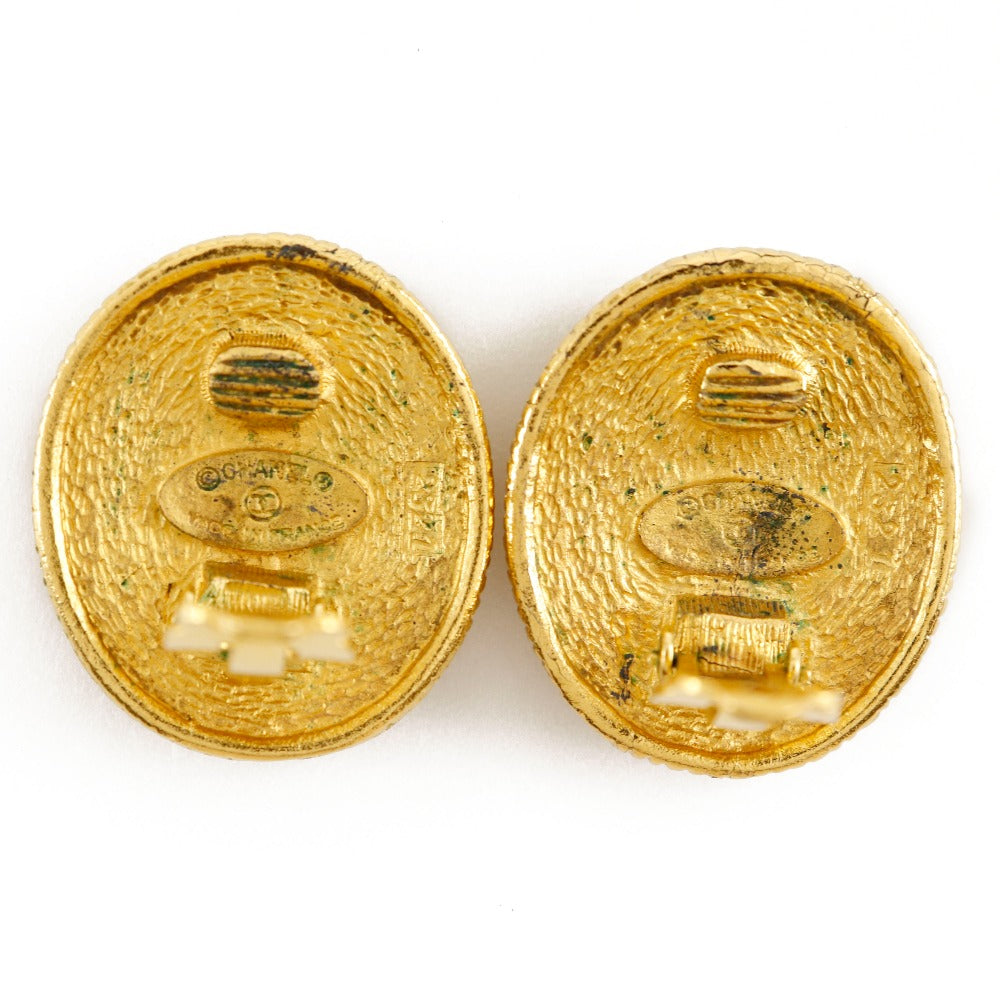 CHANEL Earring Plated Gold gold vintage COCO Mark Angel Women Used