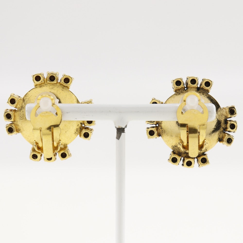 CHANEL Earring Plated Gold, Faux Pearl, Rhinestone gold vintage Women Used