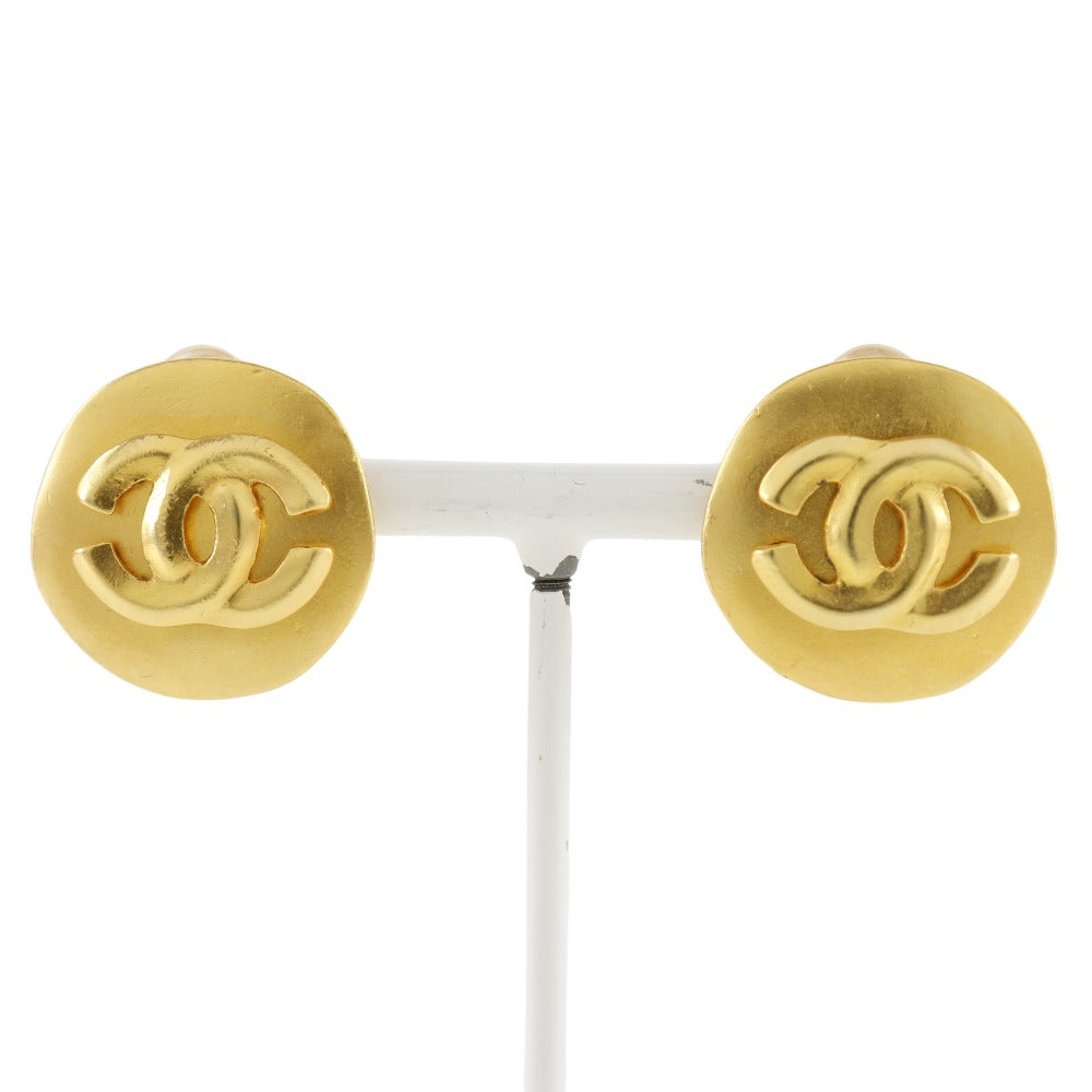 CHANEL Earring Plated Gold gold vintage COCO Mark Women Used