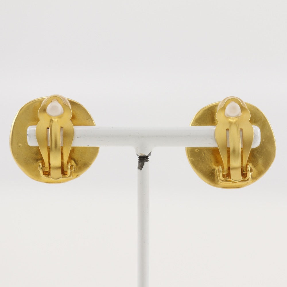 CHANEL Earring Plated Gold gold vintage COCO Mark Women Used