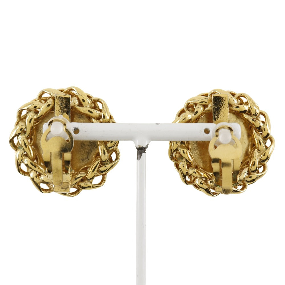 CHANEL Earring Plated Gold gold vintage Rice motif Women Used