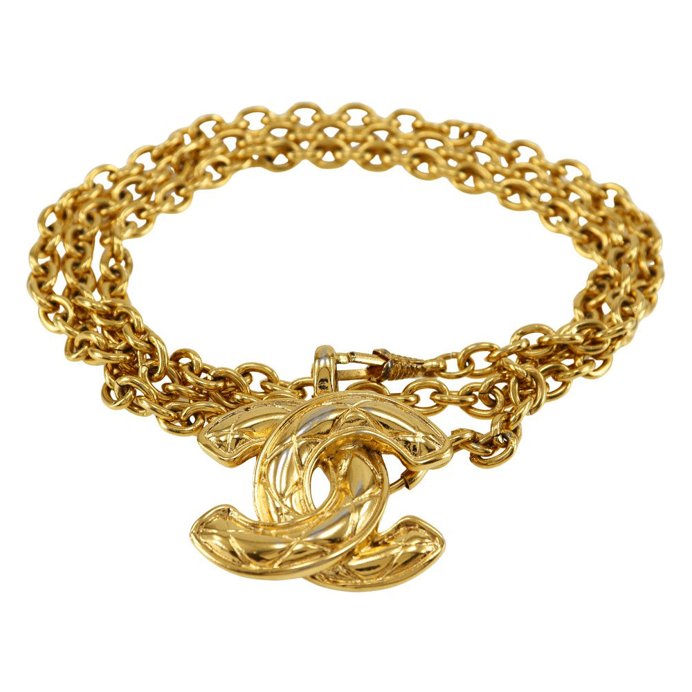 CHANEL belt Plated Gold gold COCO Mark Chain belt