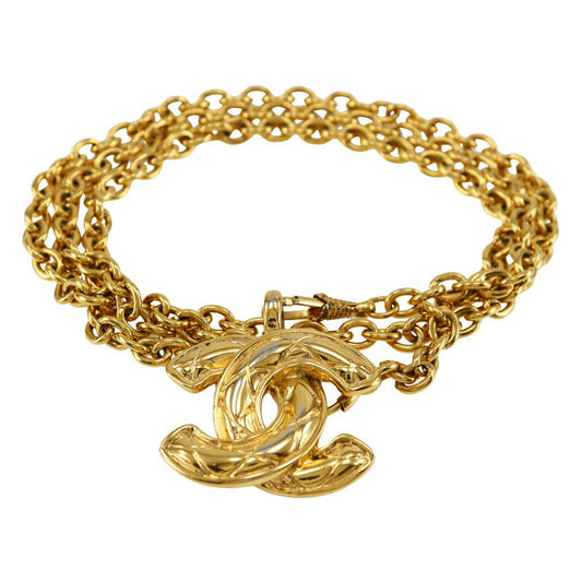 CHANEL belt Plated Gold gold COCO Mark Chain belt
