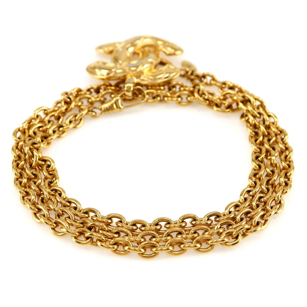 CHANEL belt Plated Gold gold COCO Mark Chain belt