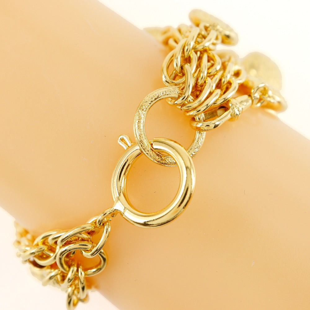 CHANEL bracelet Plated Gold gold vintage Logo oval triple Women Used