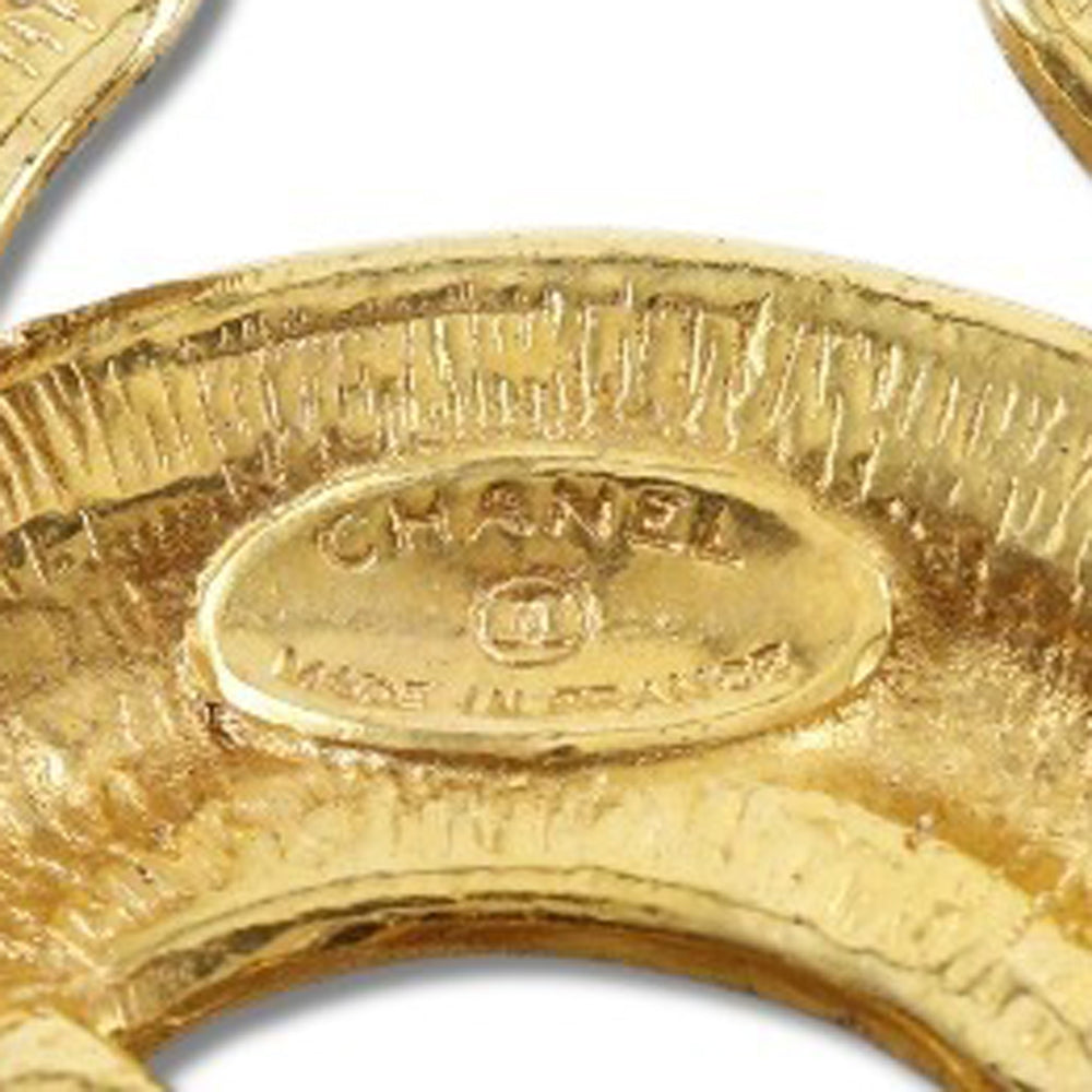 CHANEL Brooch Plated Gold gold Matrasse COCO Mark