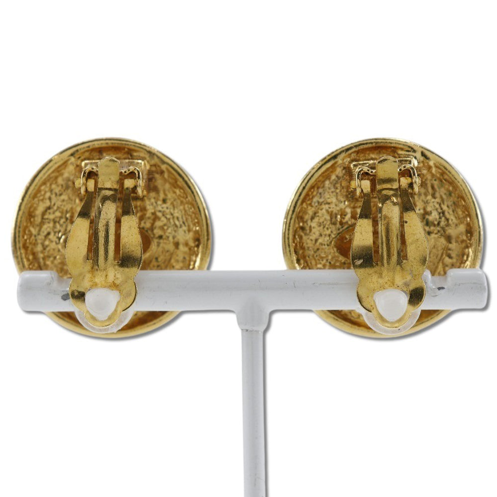 CHANEL Earring Faux Pearl, Plated Gold gold vintage Women Used