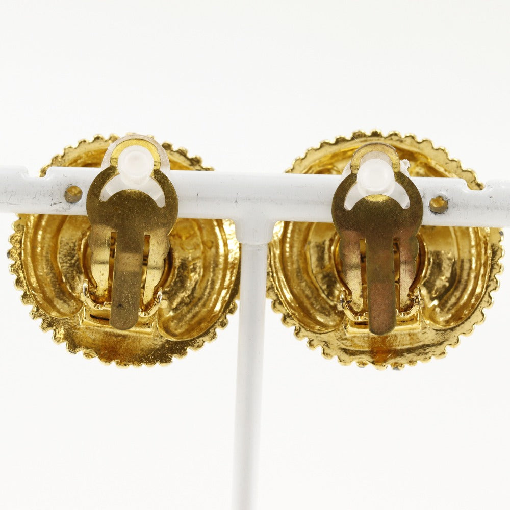 CHANEL Earring Plated Gold, Faux Pearl gold vintage Women Used