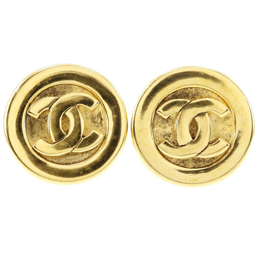 CHANEL Earring Plated Gold gold vintage COCO Mark Women Used