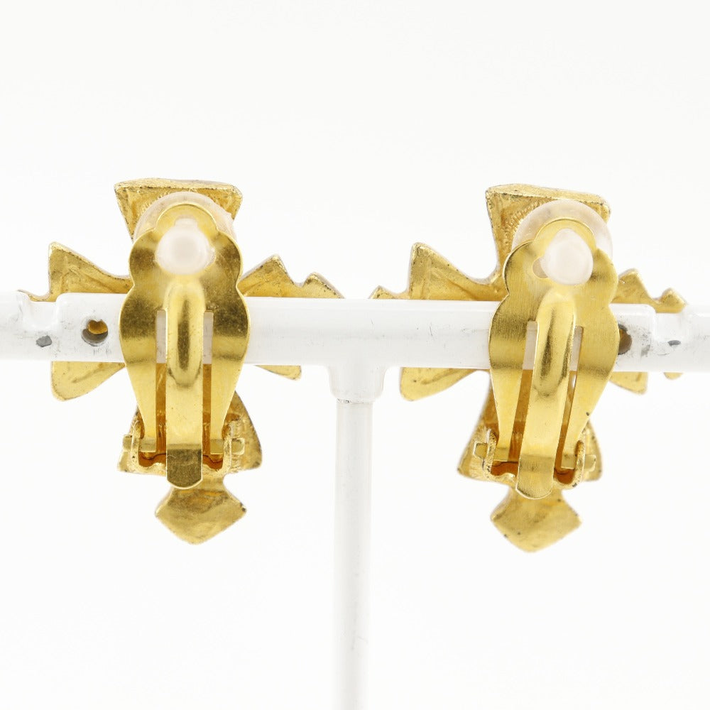CHANEL Earring Plated Gold gold vintage COCO Mark Cross Women Used