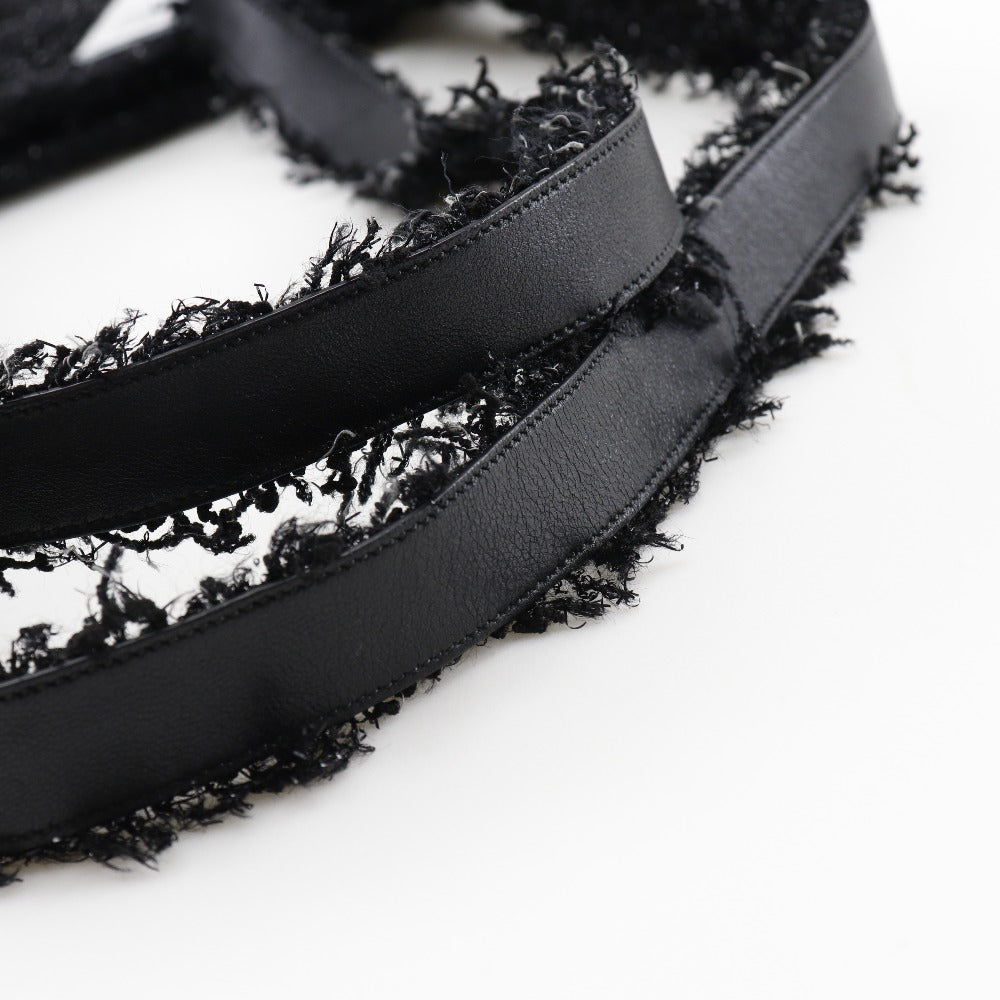 CHANEL Tote Bag A94646 tweed Black/Silver Metal robot COCO Mark unisex(Unisex) Used