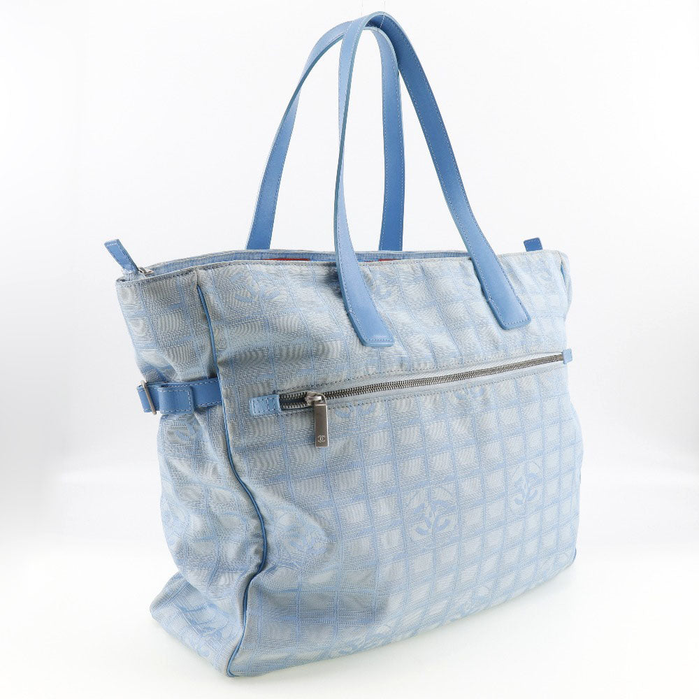 CHANEL Tote Bag A15826 Nylon canvas light blue New travel line Tote TGM