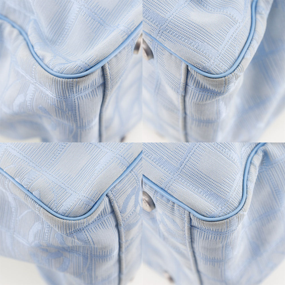 CHANEL Tote Bag A15826 Nylon canvas light blue New travel line Tote TGM