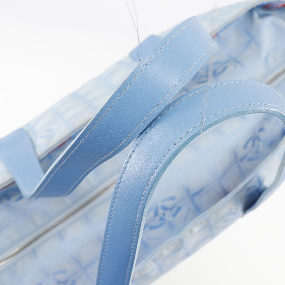 CHANEL Tote Bag A15826 Nylon canvas light blue New travel line Tote TGM