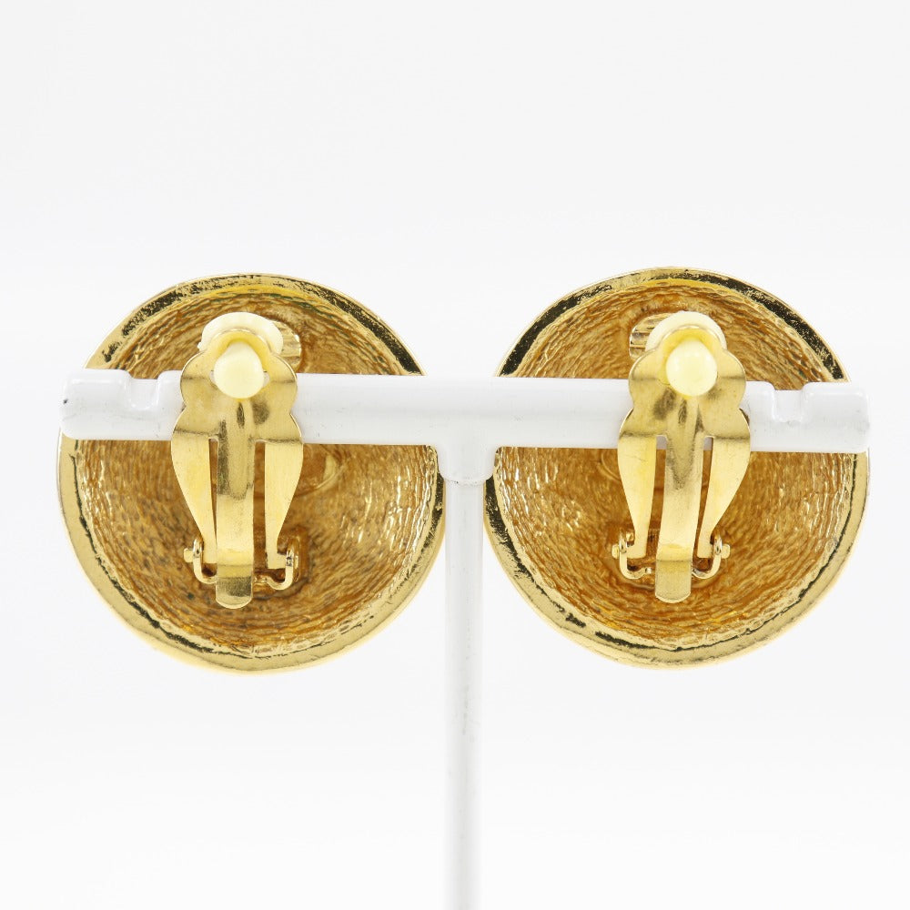 CHANEL Earring Plated Gold gold vintage Matrasse COCO Mark Women Used