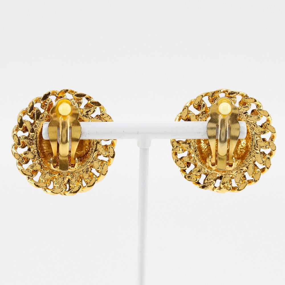 CHANEL Earring Plated Gold gold vintage Matrasse Chain COCO Mark Women Used