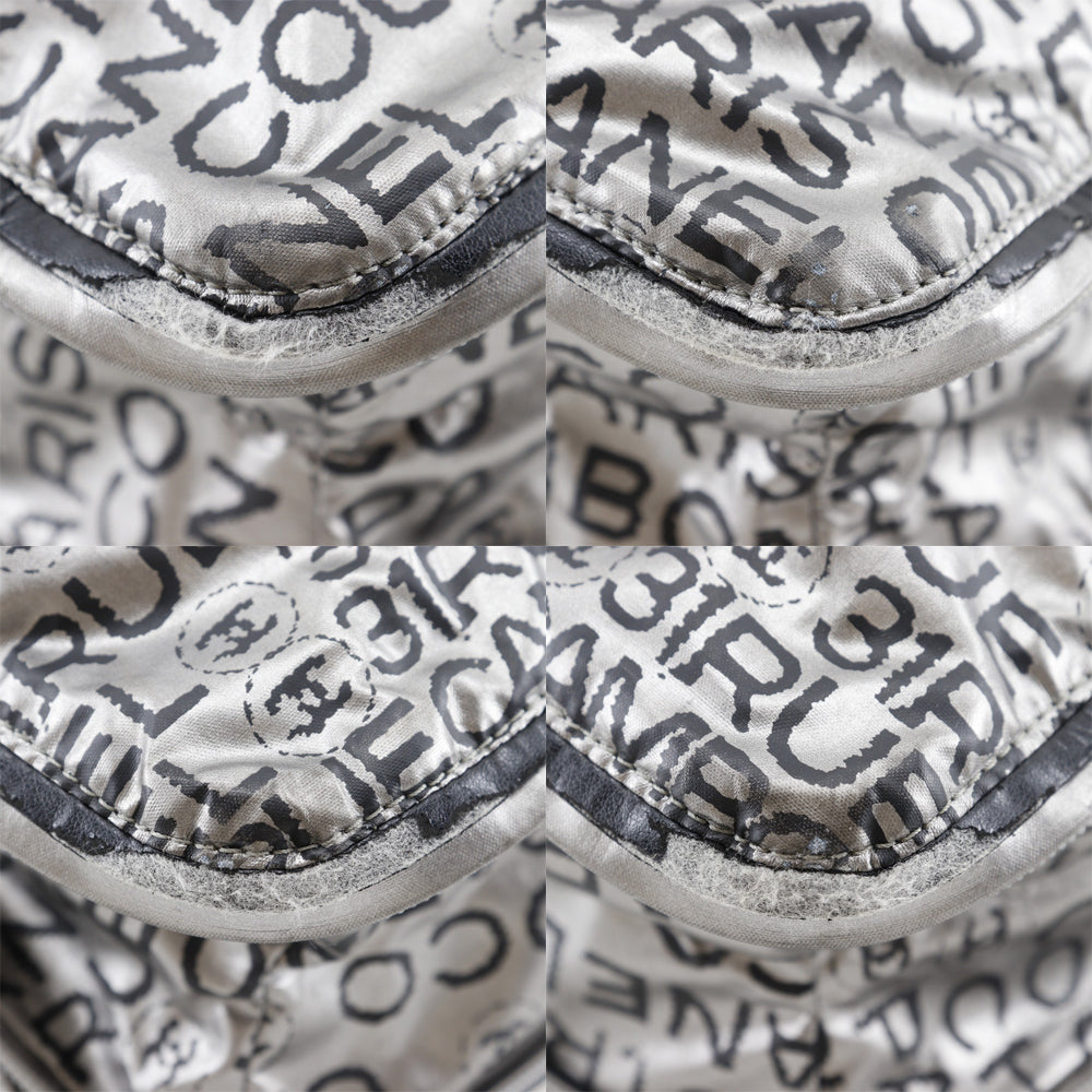 CHANEL Tote Bag A46113 Nylon Silver logo COCO Mark Unlimited Women Used