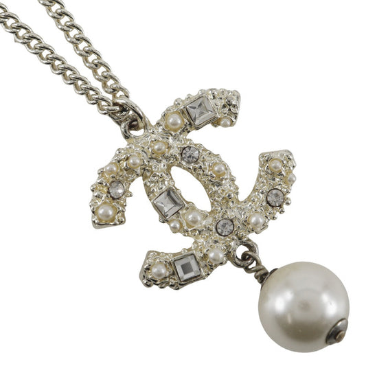 Chanel Coco Mark Rhinestone Pearl Necklace