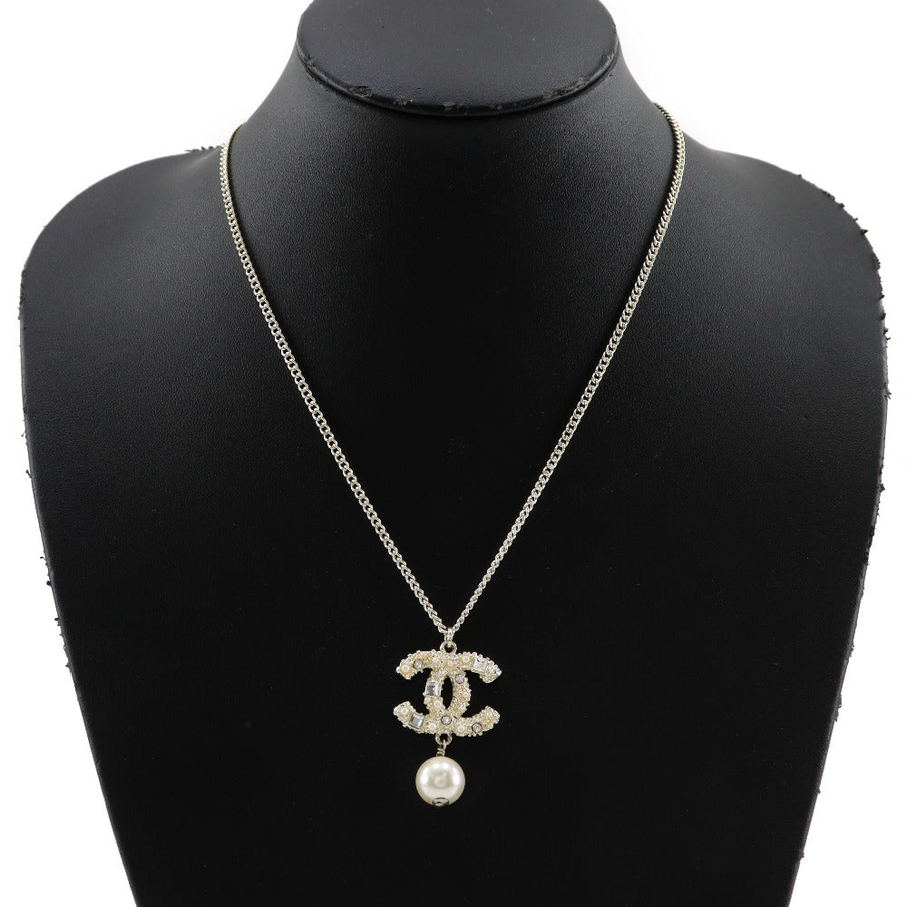 Chanel Coco Mark Rhinestone Pearl Necklace