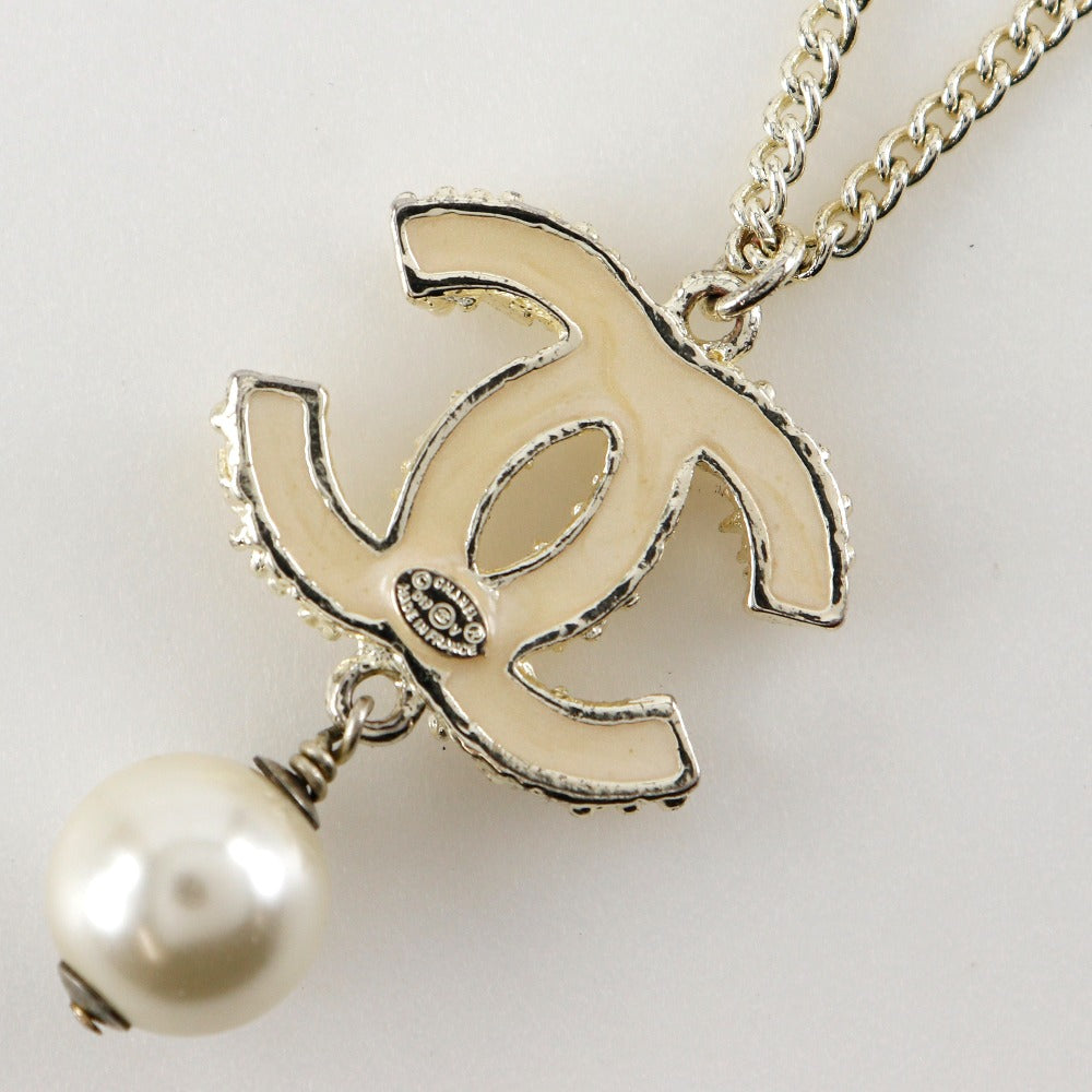 Chanel Coco Mark Rhinestone Pearl Necklace