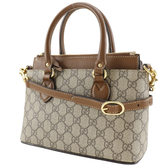 GUCCI Handbag 453177 GG Supreme Canvas beige 2WAYShoulder Women Used