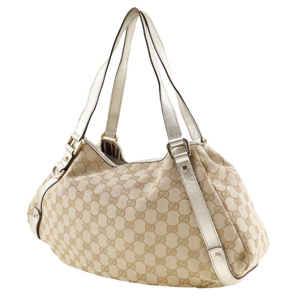 GUCCI Tote Bag 130736 GG canvas beige Women Used