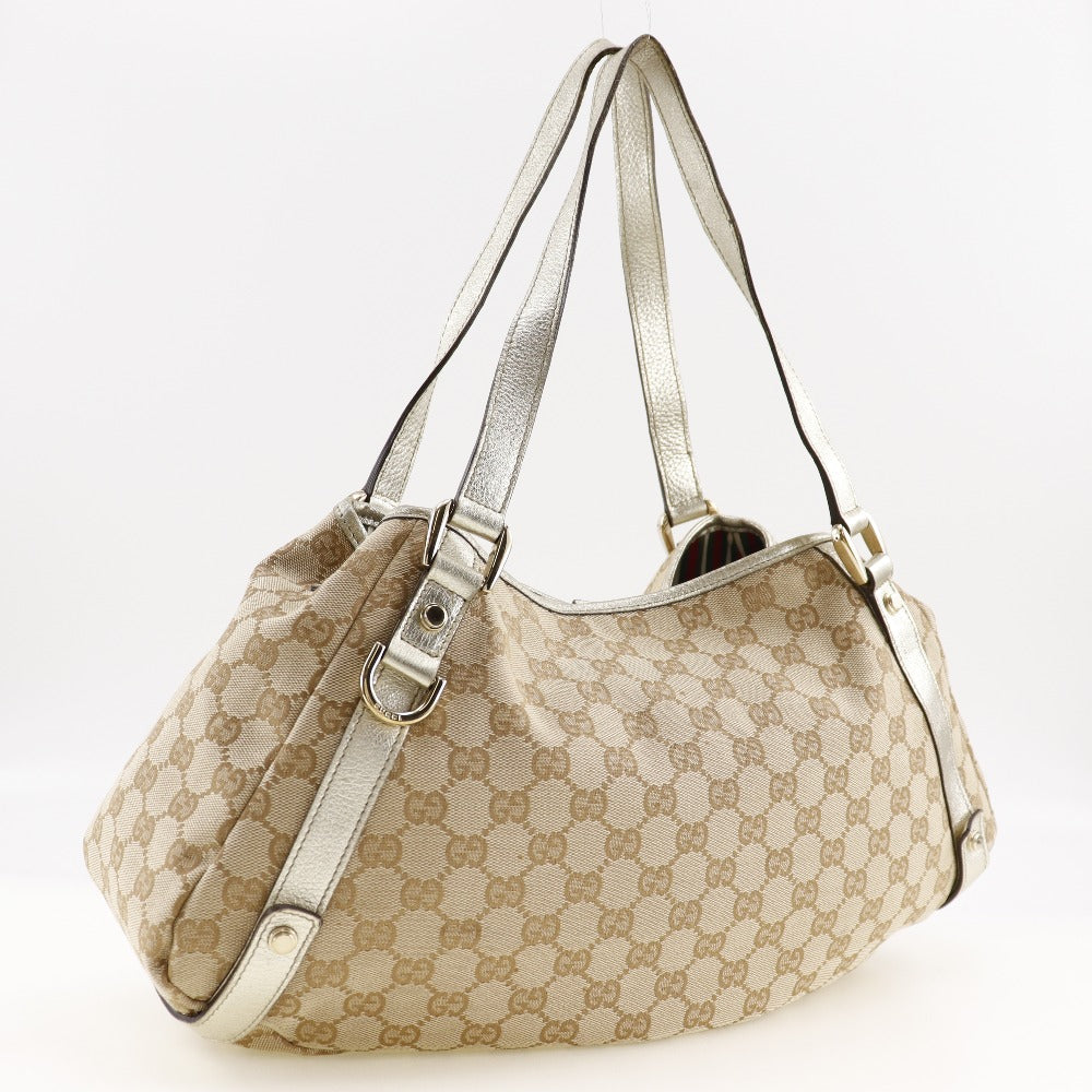 GUCCI Tote Bag 130736 GG canvas beige Women Used