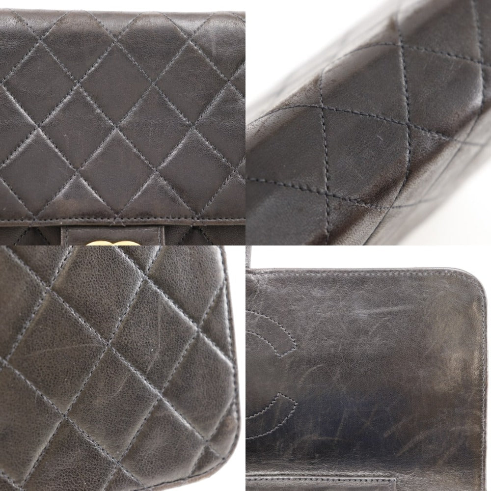 CHANEL Shoulder Bag lambskin black Matrasse ChainShoulder Women Used