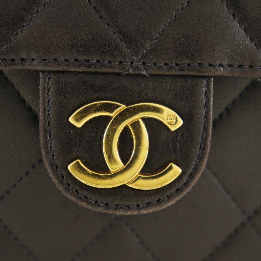 CHANEL Shoulder Bag lambskin black Matrasse ChainShoulder Women Used