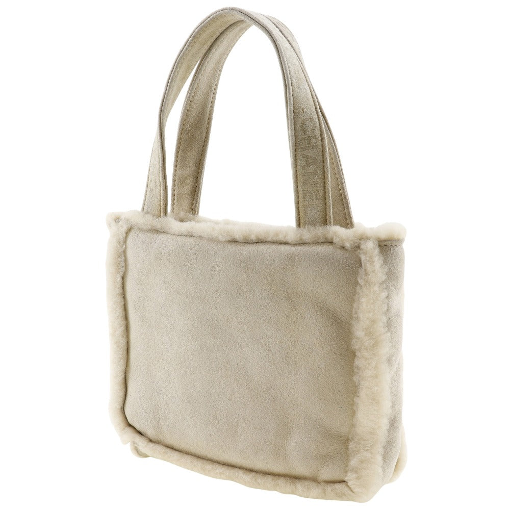 CHANEL Handbag Mouton beige Mini tote handle logo Women Used