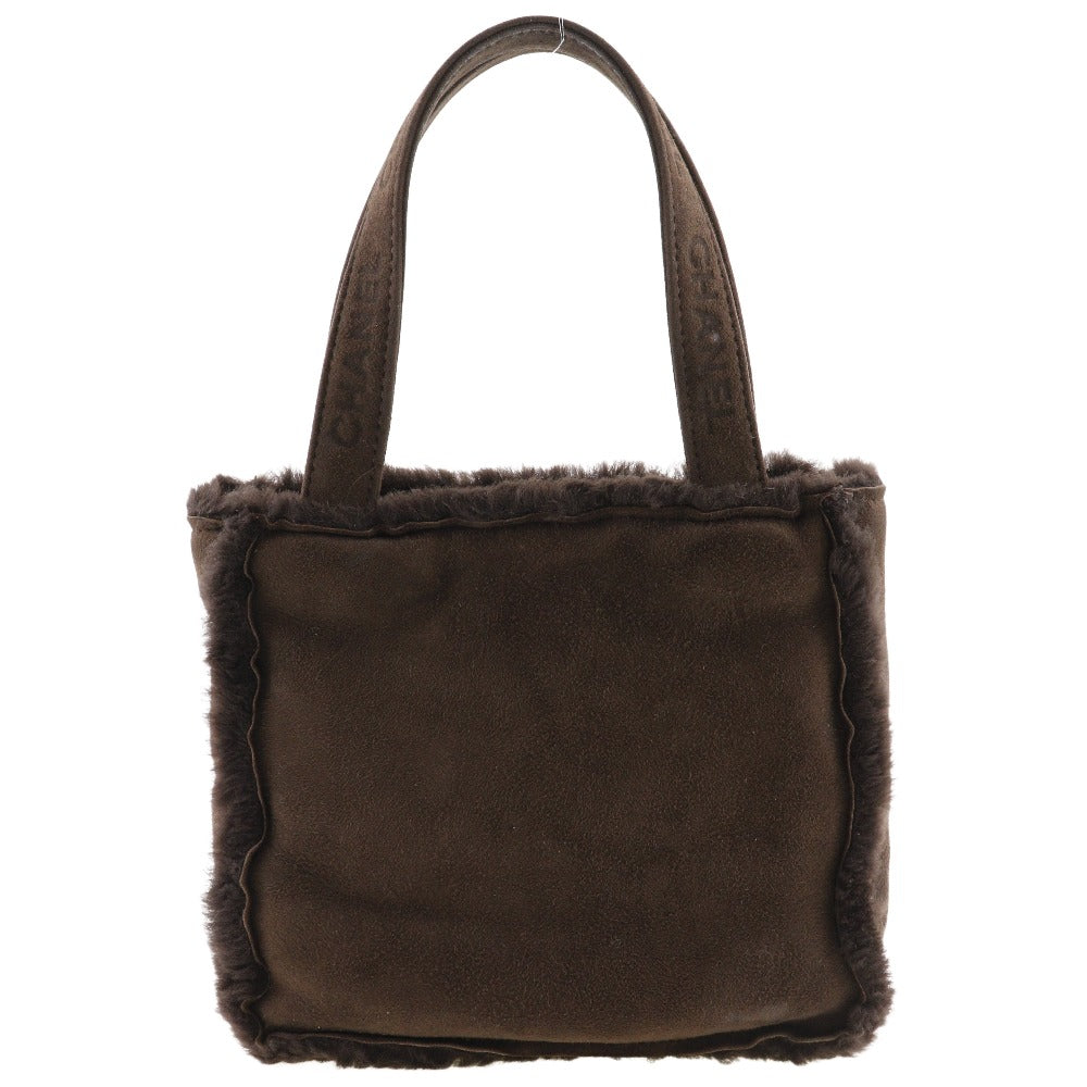 CHANEL Handbag Mouton Brown Mini tote handle logo Women Used