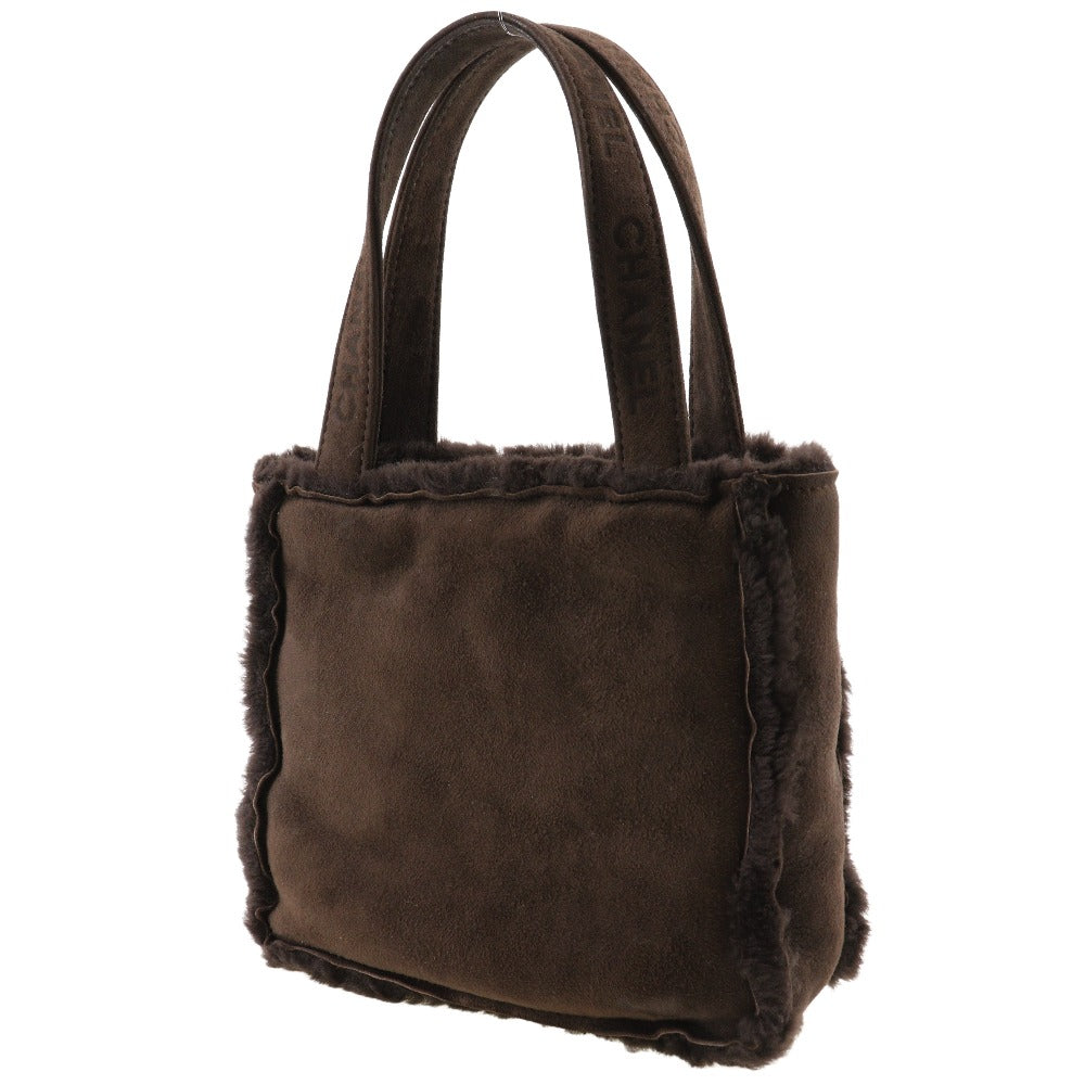 CHANEL Handbag Mouton Brown Mini tote handle logo Women Used