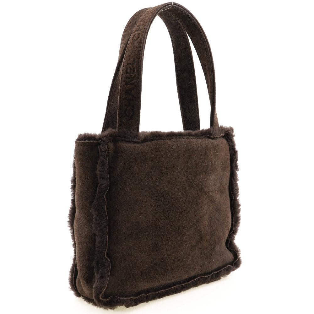 CHANEL Handbag Mouton Brown Mini tote handle logo Women Used