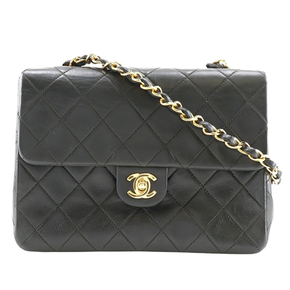 CHANEL Shoulder Bag lambskin Moss green Matrasse ChainShoulder Women Used