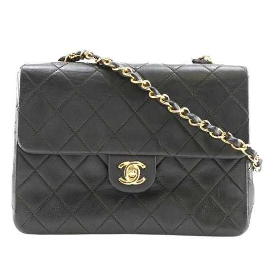 CHANEL Shoulder Bag lambskin Moss green Matrasse ChainShoulder Women Used