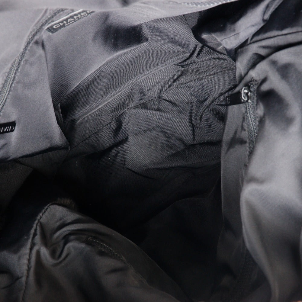 CHANEL Tote Bag Nylon canvas black New travel line Tote GM Women Used