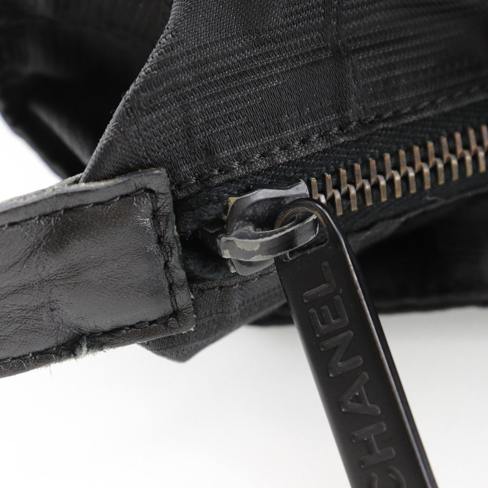 CHANEL Tote Bag Nylon canvas black New travel line Tote GM Women Used