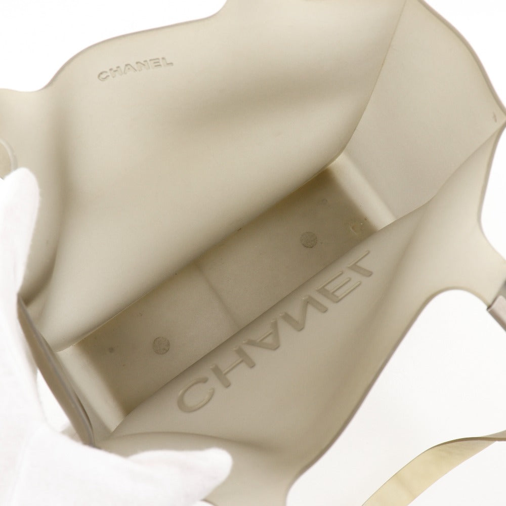 CHANEL Tote Bag rubber gray logo Women Used