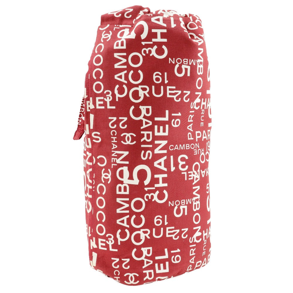 CHANEL Shoulder Bag canvas Red Bi-C Line Drawstring bag Women Used