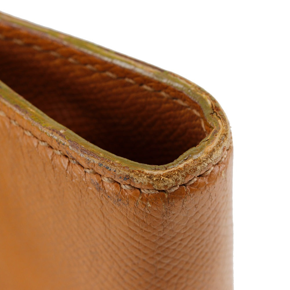 CHANEL Tote Bag leather Brown Logo charm Women Used