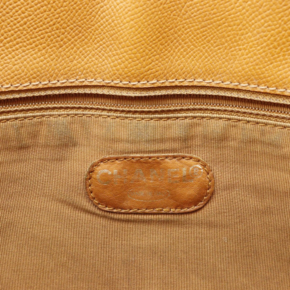 CHANEL Tote Bag leather Brown Logo charm Women Used