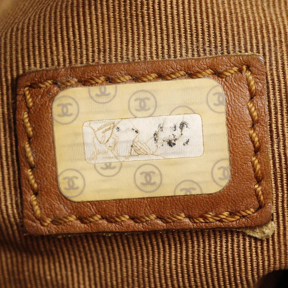 CHANEL Tote Bag leather Brown Logo charm Women Used