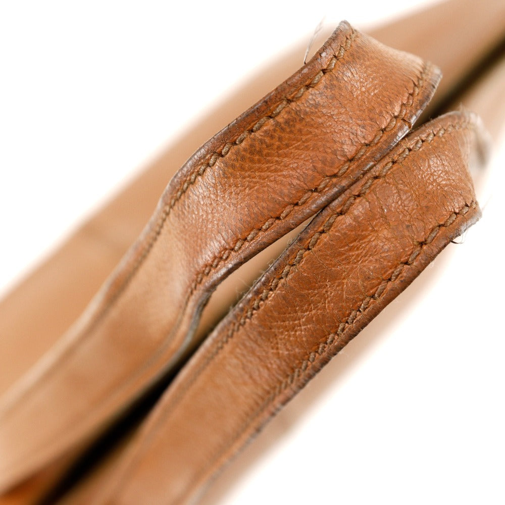 CHANEL Tote Bag leather Brown Logo charm Women Used