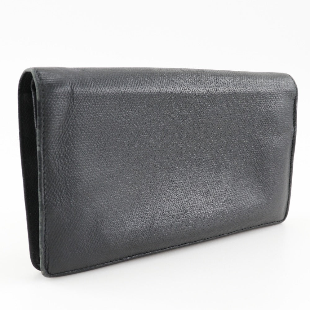 CHANEL Long Wallet Purse A20904 leather black COCO Button Women Used