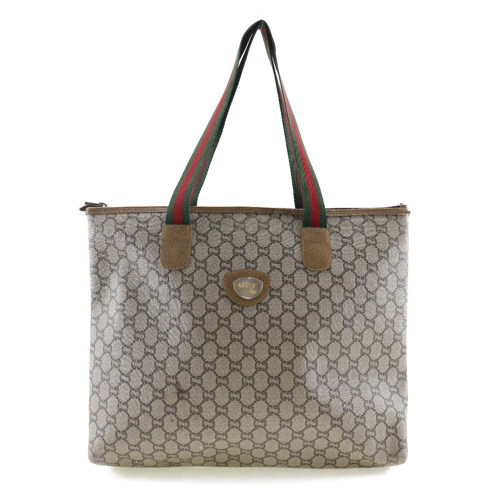 GUCCI Tote Bag GG plus beige Sherry Women Used