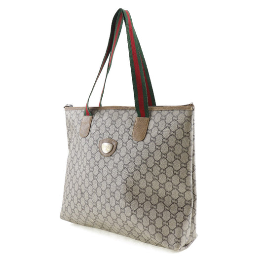 GUCCI Tote Bag GG plus beige Sherry Women Used