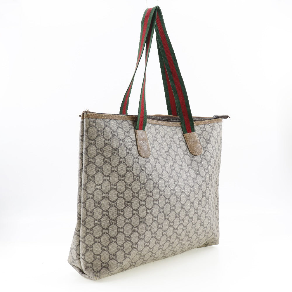 GUCCI Tote Bag GG plus beige Sherry Women Used