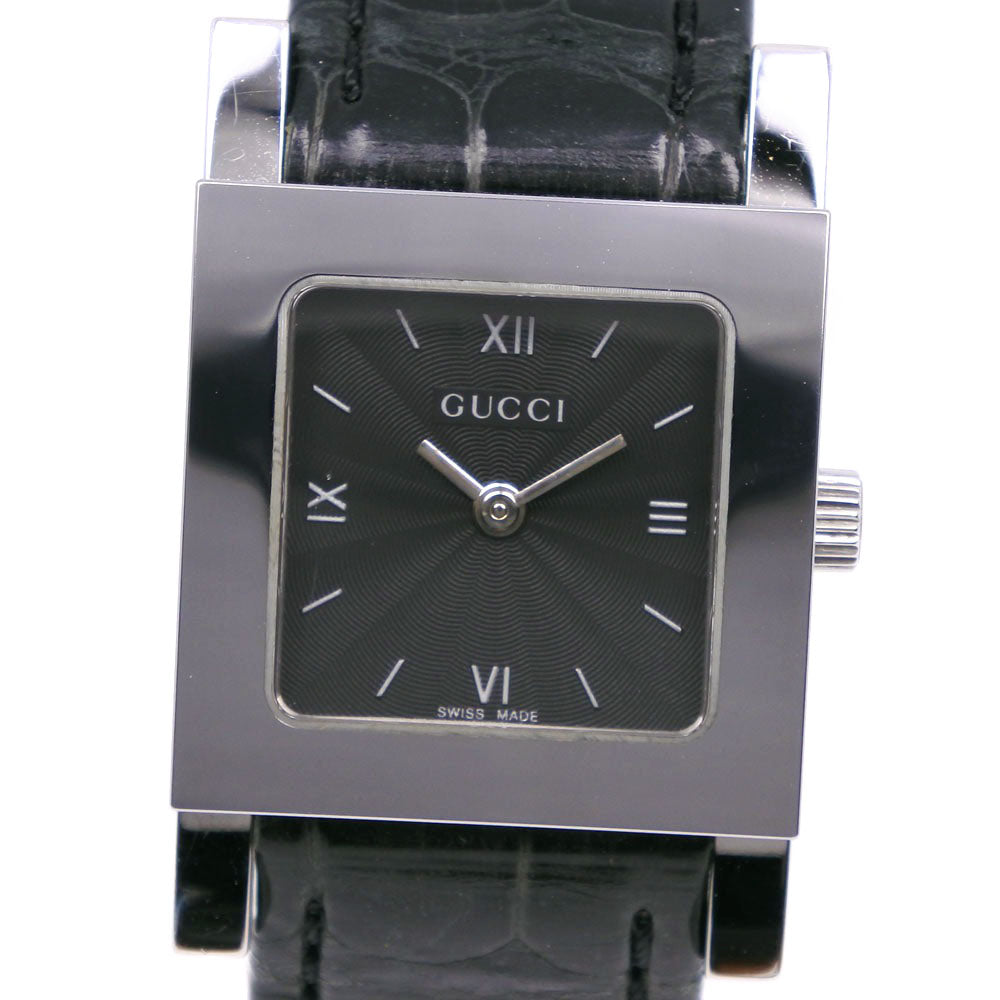 GUCCI Watches Quartz 7900L.1 Stainless Steel , Leather black black dial Women Used